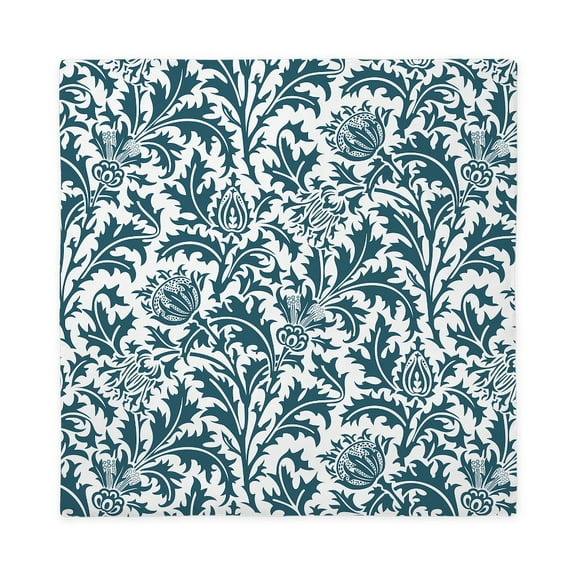 CafePress - William Morris Thistle Pattern Blue Wh Queen Duvet Cover - Queen Duvet