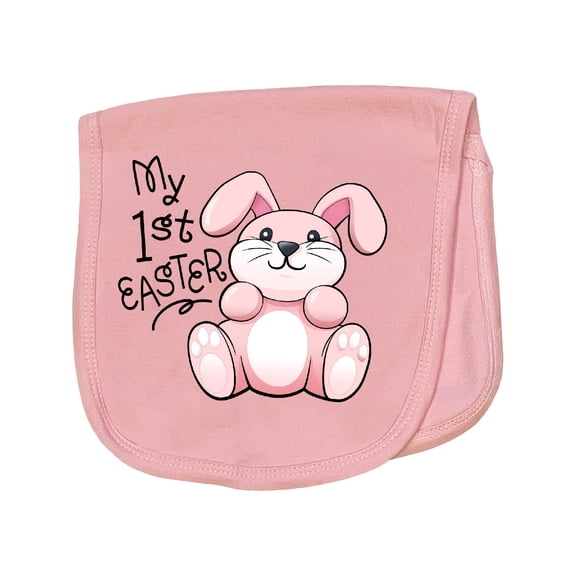 Inktastic My 1st Easter Cuddly Pink Bunny Baby Burp Cloth