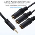 thumbnail image 1 of Cable alargador de audio universal Lifetechs de 1 a 3 vías, PVC, 3,5 mm, adaptador divisor de audio de 1 macho a 3 hembras para auriculares., 1 of 8