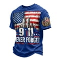 thumbnail image 2 of 9/11 25th Anniversary Shirt Never Forget 911 Mens Shirts Memorial Patriotic Vintage T-Shirt Royal Blue M, 2 of 5