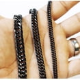 thumbnail image 4 of 3/5/7/9/11mm Mens Cuban Curb Black Necklace Stainless Steel Link Chain 18"-30", 4 of 5