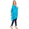 thumbnail image 4 of Sakkas Adalwin Third Tie Dye Desert Sun Circle Ponch Tunic Top Blouse W/Embroidery - 42-Blue - One Size, 4 of 5