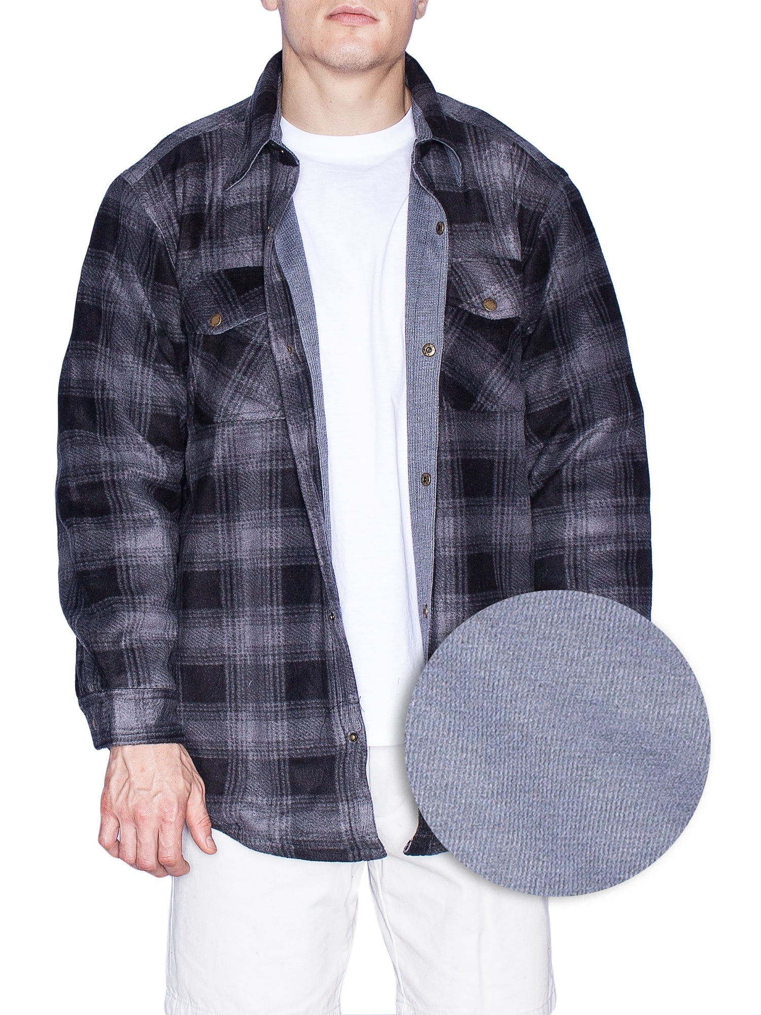 Maxxsel Flannel Shirt Jackets for Men Big And Tall Heavy Quilted