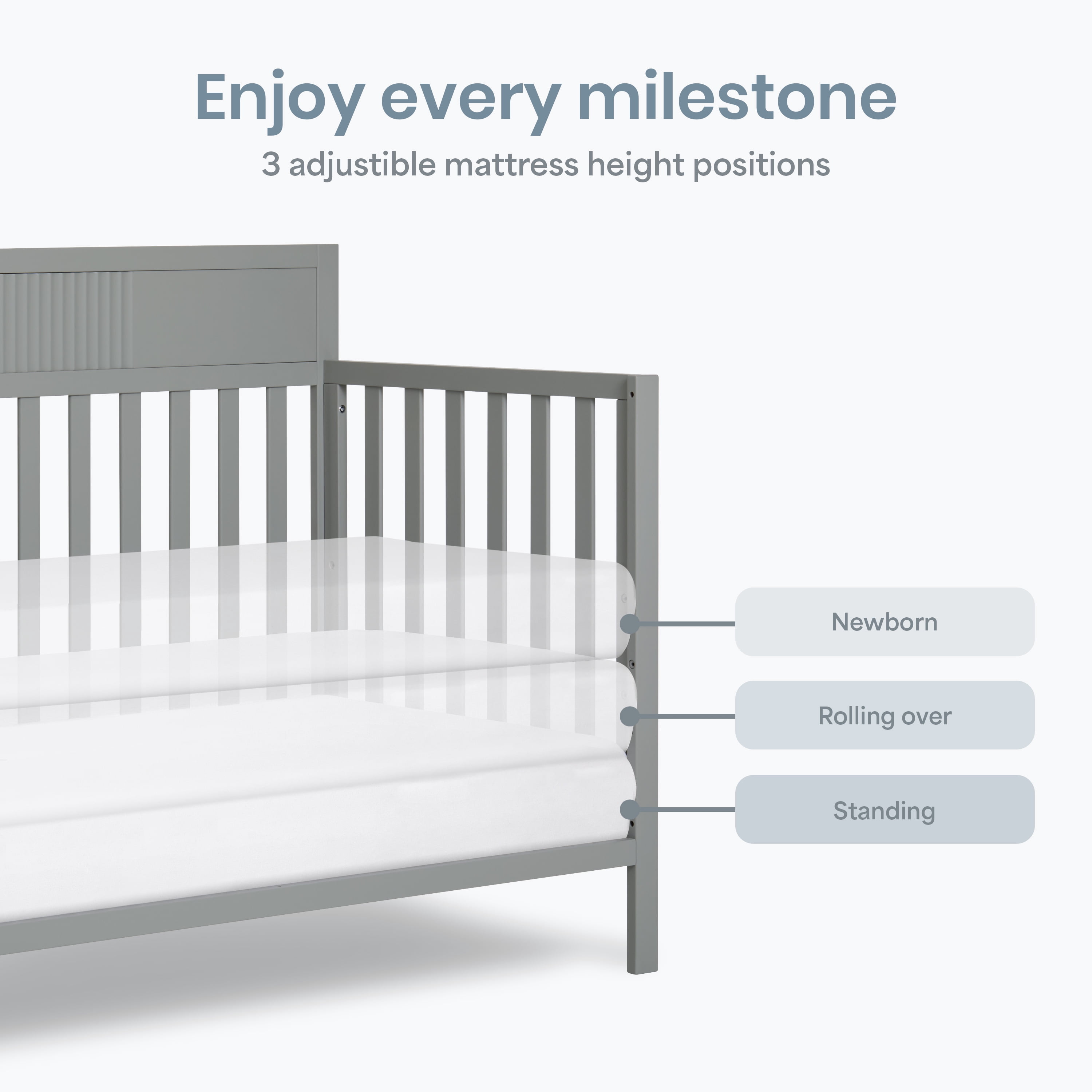 Dream On Me Ivy 5 in 1 Convertible Full-size Crib, Greenguard Gold & JPMA Certified, Converts from Baby Crib to Toddler Bed, Day Bed, Kids Bed and Full-size Bed, Seagrass