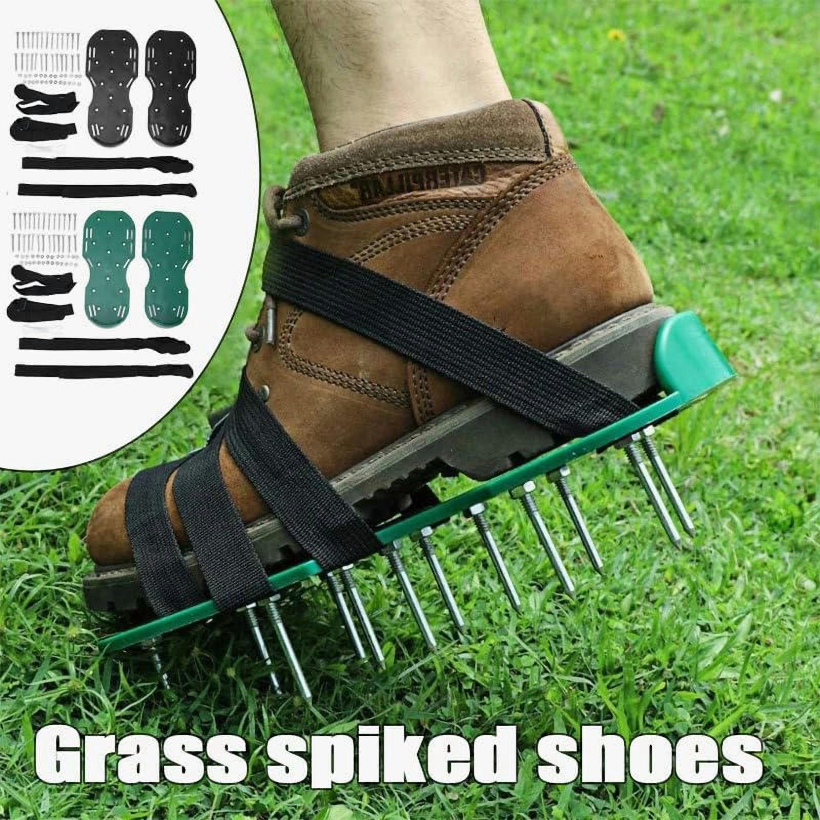 Lawn Aerator Garden Nail Shoes Grass Loose Soil Tool 5cm Long Nail Lawn Aerator Spikes Shoes Self-Leveling Epoxy Yard Cultivator(Black)