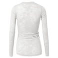 thumbnail image 3 of MBJ Womens Lightweight Fitted V Neck Burnout Long Sleeve Shirt, 3 of 4