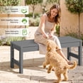 thumbnail image 6 of SERWALL 2-Person Outdoor Bench Backless, HDPE Patio Bench Weather-Resistant, 700 Lbs Weight Capacity Garden Bench, Wood-Like Low Maintenance for Yard, Porch & Backyard, Gray, 6 of 14