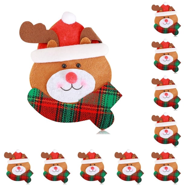 Billuyoard Mini soporte decorativo para vajilla de Navidad, cubierta para tenedor y cuchara, bolsa de cocina, sombrero de caramelo, calcetín, No.03 10piezas Billuyoard CBP183429