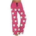 thumbnail image 2 of Antqov Womens Pajama Pants, Christmas Print Drawstring Fashionable Straight Pants, Home Festive Gatherings Comfortable Casual Pants, 2 of 6