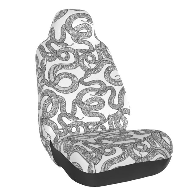 Wukai Snake Full Set Car Seat Covers with Soft Padding Universal Auto Front Seats Protector and Cushion Mat