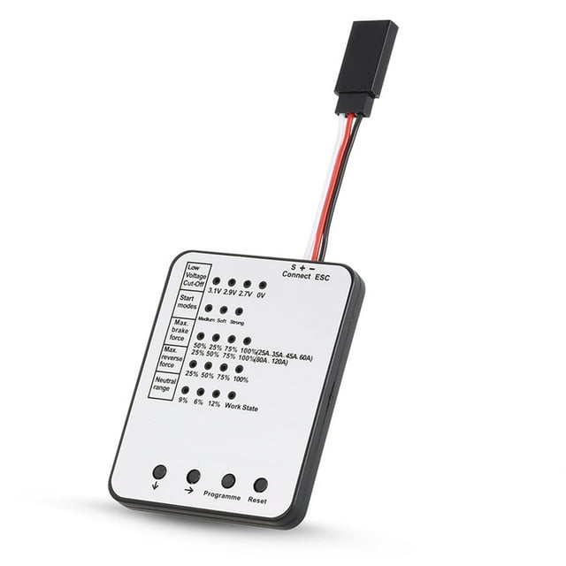 Universal Controller Programming Card Vehicle Brake Force Start control brushless Mode Button Operation for 25/35/45/60/80/120A White
