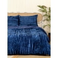 thumbnail image 5 of DecorAvenue Ultra-Luxe Crushed Velvet Duvet Cover, Boho Bedding UO Comforter Donna Cover, Twin Size 3 Pieces Set 1 Comforter Cover and 2 Pillow Shams Royal Blue Color, 5 of 5