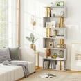 thumbnail image 2 of Gymax 6-Tier Geometric Bookcase 74.5-Inch S-Shaped Bookshelf w/ Metal Frame Gold, 2 of 10