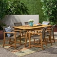 thumbnail image 2 of Scott Outdoor 6 Seater Acacia Wood and Wicker Dining Set, Teak Finish, Mixed Mocha, 2 of 11