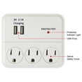 thumbnail image 6 of Hyper Tough 3-Outlet Surge Tap With 2 USB Ports, White, 6 of 8