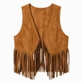 thumbnail image 3 of cocolona Boho Vest for Women Suede Fringe Sleeveless V Neck Jacket Casual Vacation Trendy Outfits, 3 of 6