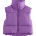 thumbnail image 1 of Shiyifa Veste Courte à Col Montant avec Fermeture Éclair pour Femmes, 1 of 7