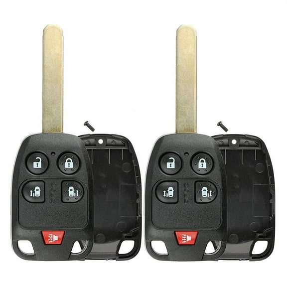 2 PACK - KeylessOption Keyless Entry Remote Uncut Blank Key Blade Fob Shell Case Cover Buttons N5F-A04TAA For 2011-2013 Honda Odyssey