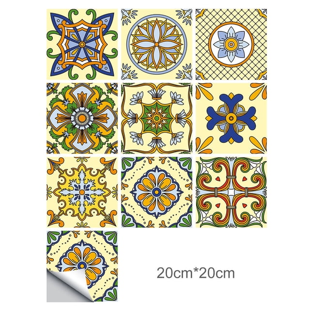 ziyahi Wall Tile Vinyl Flower Wall Sticker Mural Tile Decal Waterproof Self-Adhesive Tile Sticker, MZ-2-135, Large