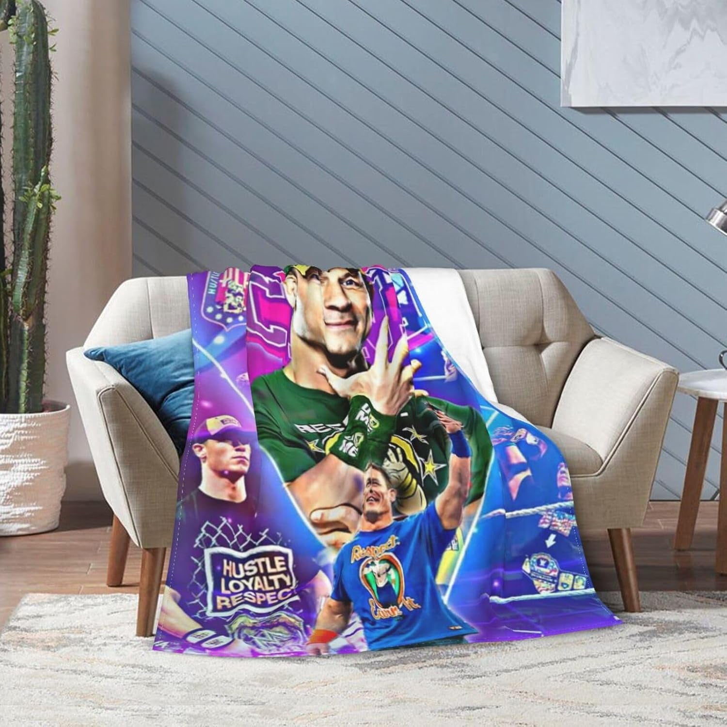 Ultra-Soft Anti-Pilling Lightweight Warm Blanket John Cena Blanket Cozy Blankets Decor for Couch Bed Sofa Bedroom Home 80x60 in