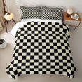 thumbnail image 2 of Erosebridal Vintage Monochrome Check Twin Quilt Set for Girls, Classic Block Print Twin Coverlet Set, 2 Pieces, 2 of 7