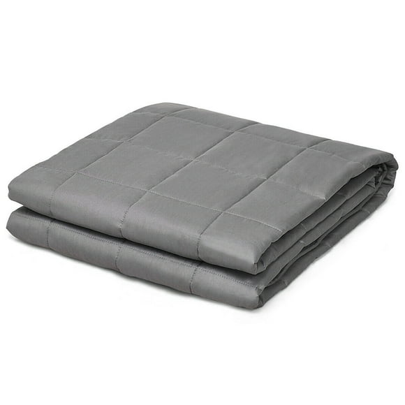 Costway 17 lbs Weighted Blankets Queen/King Size 100% Cotton w/ Glass Beads Dark Grey