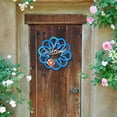 thumbnail image 2 of Wall Decoration Horseshoe Wreath Thanksgiving Outdoor Garden Crafts Red 11.81 in Black Blue Metal Art Ring, 2 of 9