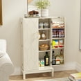 thumbnail image 5 of HLR 45" Kitchen Pantry Cabinet with Doors and Adjustable Shelves, Food Storage for Dining Room, Ivory White, 5 of 10