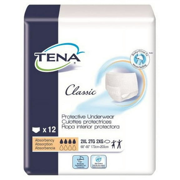 Adult Absorbent Underwear TENA Classic Pull On Disposable Heavy Absorbency 2X-Large 68'' - 80'' -Pack of 48