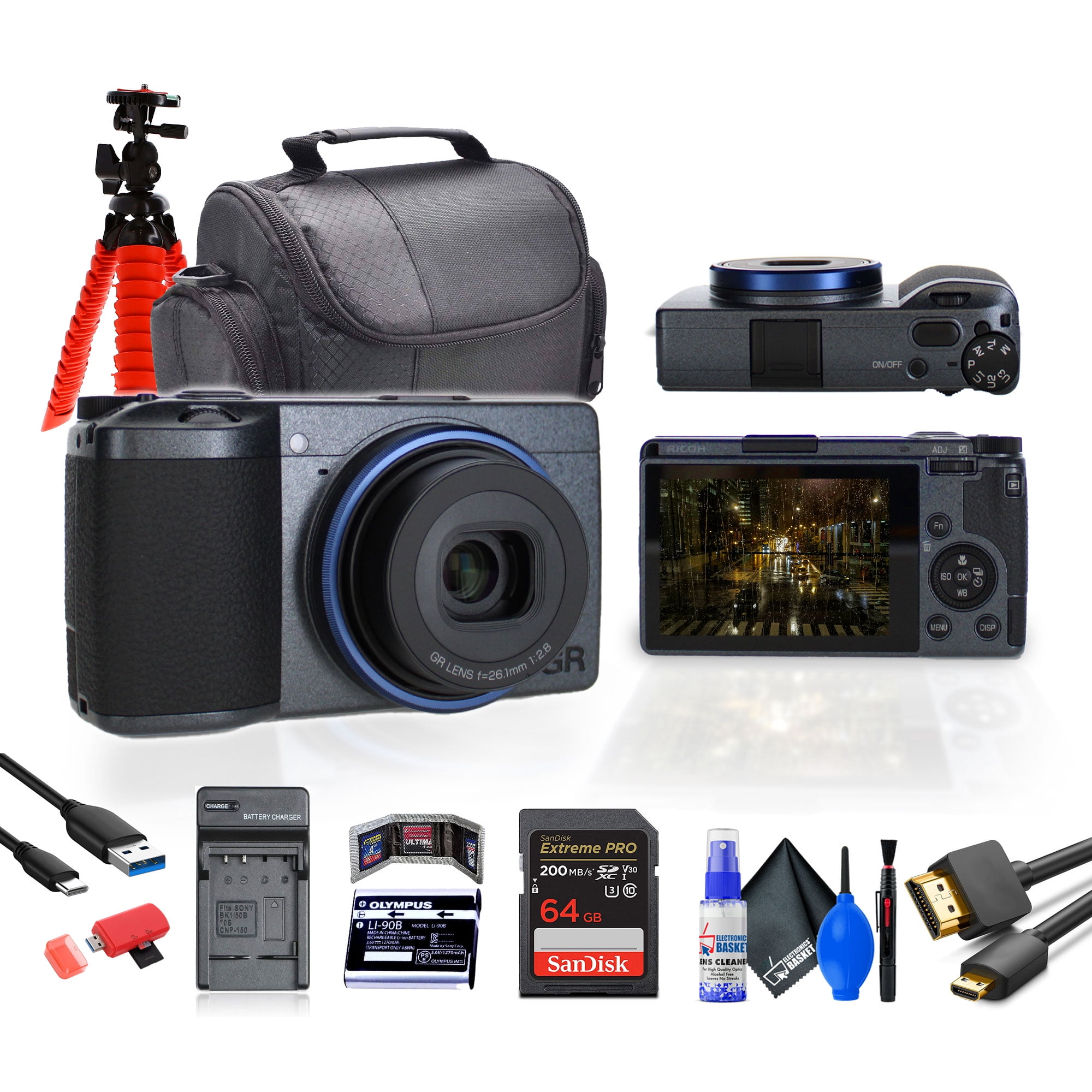 Ricoh GR IIIx Urban Edition Digital Camera Bundle with Accessories
