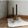 thumbnail image 3 of PAMELIFE 2 Pack | 10" Premium Unscented Ribbed Wick Taper Candles, Tall Ribbon Wax Dinner Unscented Modern Home Décor Soy Wax Handmade 12 Hours candlesticks (Black), 3 of 5