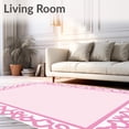 thumbnail image 2 of ODIKA 4'x6' Machine Washable Non-Slip Area Rug, Minimalist Edge Featuring Delicate Interlocking Waves High Traffic Rug, Pink, 461976, 2 of 7