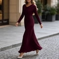 thumbnail image 5 of BAVIRRA Women Cowl Draped Neck Mermaid Maxi Dress, Long Sleeve Fitted Waist Flowy Chiffon Formal Gown, Modest Elegant Outfit for Prom Wedding Guest Bridesmaid Cocktail Party, 5 of 5