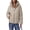 Beige, variant on SHEWIN Womens Hooded Puffer Jacket Full Zipper Short Coat with Pockets Winter Warm Outerwear Petite