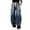 Blue, variant on Women Wide Leg Jeans Elastic Waist Wide Loose Drawstring for Denim Pants with Check Pocket S-XL