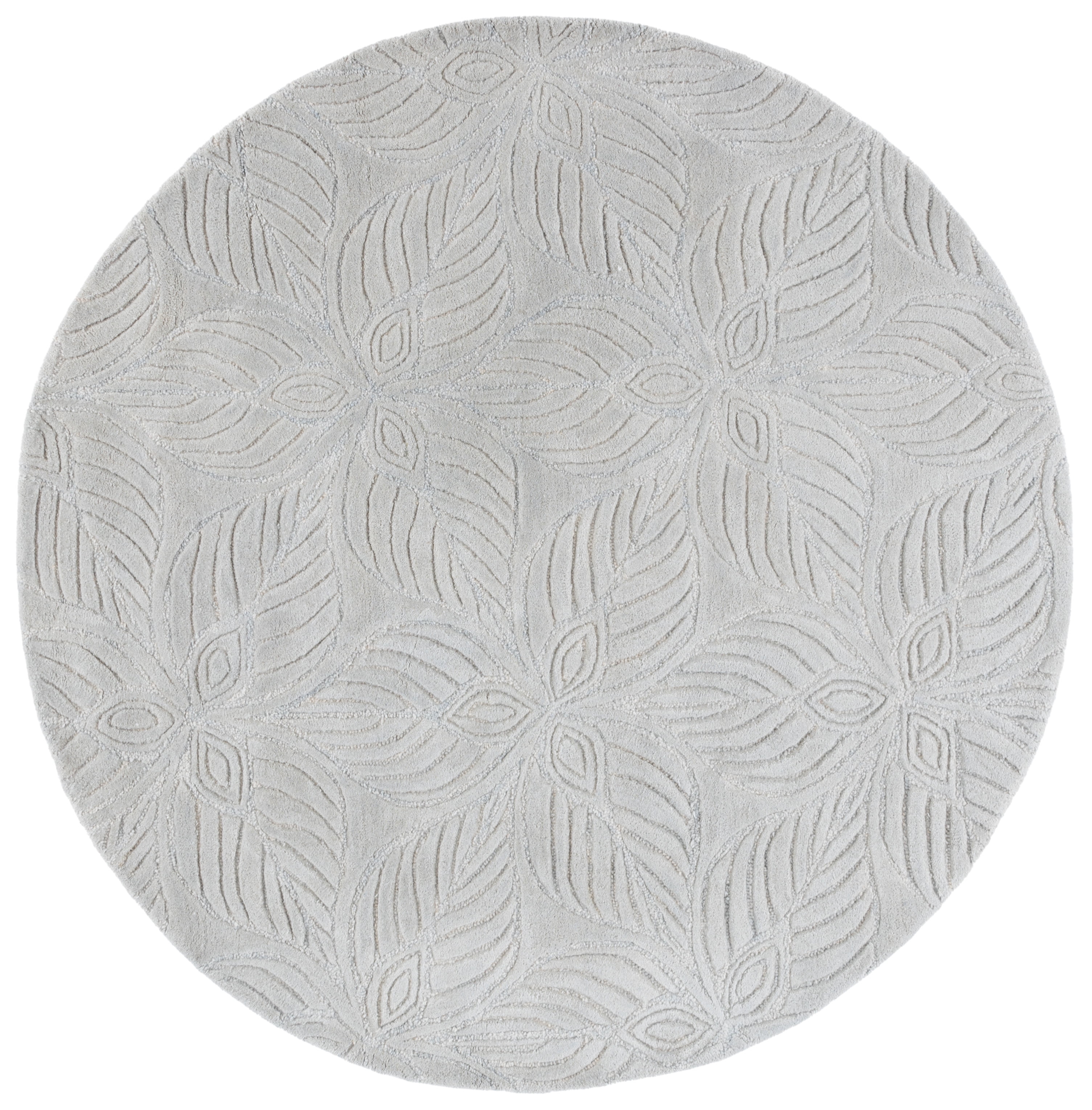 SAFAVIEH Bella Margery Floral Area Rug, Gray/Ivory, 6' x 6' Round