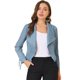 thumbnail image 1 of INSPIRE CHIC Chaqueta estilo cárdigan con frente abierto elegante para mujer, chaqueta recortada de oficina de trabajo Azul XL, 1 of 6