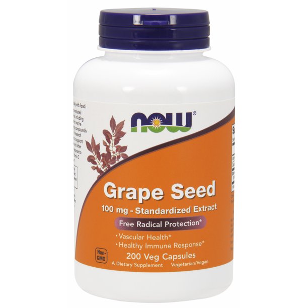NOW Supplements, Grape Seed 100 mg Standardized Extract, Highly