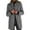 Grey, variant on Pimfylm Women Winter Long Pea Coat Wool Blend Stand Collar Single Thicken Blazer Jacket Grey, XXL