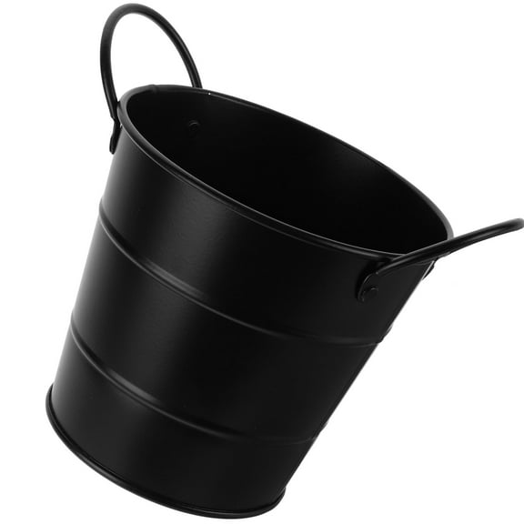 Worgeous  Tin Vase Pots Outdoor Small Planter Garden Retro Decor Black