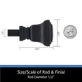 thumbnail image 6 of (2 pack) Mainstays 1/2" Twain Petite Café Adjustable Curtain Rod, 28-48", Black, 6 of 8