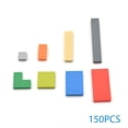 thumbnail image 1 of 150PCS Multicolour Thin Tile Building Blocks Set, DIY Smooth Bulk Bricks Parts with Mini Figures, Creative Educational Construction Assemble Toy Gift for Kids Boys Girls, 1 of 7