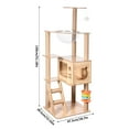 thumbnail image 2 of XIANERS Cat Tree, Cat Tower for Indoor Cats, 51.18-Inch Cat Condo with Scratching Posts, Hammock, Plush Perch ,Sisal Scratching Posts, Cat Condo & Hangisng Basket, 2 of 8