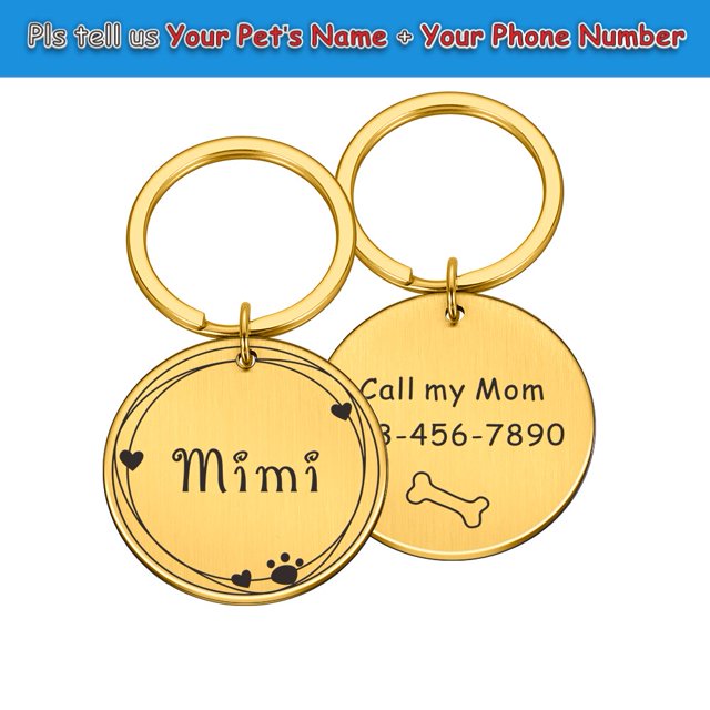 Etiqueta de perro personalizada, etiqueta de identificación de mascota, etiquetas de nombre, etiquetas de cachorro de gato personalizadas gratis, Collar de acero inoxidable, accesorios para mascotas, triangulación de envíos Tan Jianjun unisex