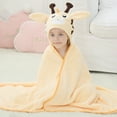 thumbnail image 3 of Qarigey Hogar niños Toalla de baño Chinlon niños absorbente de agua estilo de dibujos animados Adorable albornoz de ducha Ponchos Pijama Amarillo, 3 of 6