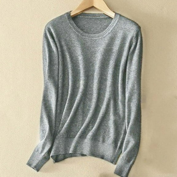 HAPIMO Women Lougewear T-Shirt Casual Long Sleeve Loose Tee Basic Tops Gray L