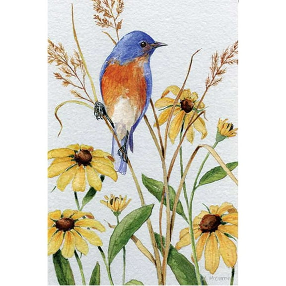Premier Illuminated Garden Flag - Bluebird and Susies
