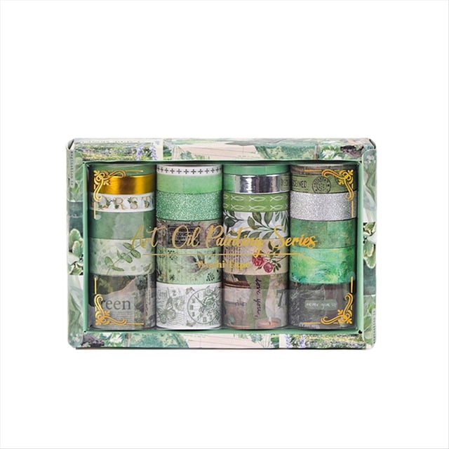 24 rollos de cintas washi retro para scrapbooking, juego de cintas adhesivas decorativas para diario y útiles escolares C
