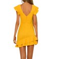 thumbnail image 5 of Edvintorg Mini Dresses for Women Summer Sexy Solid Casual Round Neck Short Sleeve Ruffles Dress Vacation Outfits for Women, 5 of 7
