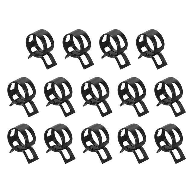 14 Pcs Collier de Serrage à Ressort Type Action Carburant/silicone pour Tuyau d'Aspirateur, Collier de Serrage Basse Pression 12mm pour Tuyau d'Huile Automobile, Noir